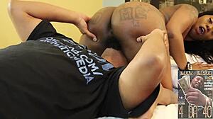 ebony pornstar teases pussy ass and mouth in hardcore fetish blowjob