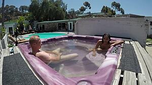 dayanara soaked naked in the hot tub