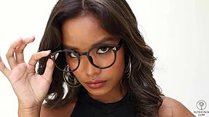 Tanned Ebony Babe Putri Cinta Spreads Her Tiny Pussy Wide