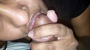 She gives an amazing blowjob, sucking deep and passionately