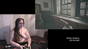 naked resident evil village playthrough part 7 with nude brunette on ranch 😏