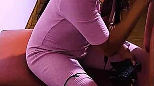 Latina brunette otaku female gamer influencer doing blowjob in hentai crossdressing live stream?