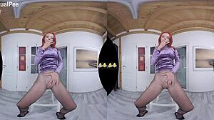 Bold Czech Redhead In Fishnets Teases With Shaved Pussy Fingering POV