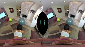 Ebony beauty Vrhush Jenna Foxx bent over and fucked in yoga pants