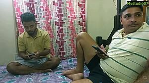 two boyfriends clash over a cute indian girl for wild doggystyle sex