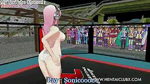 Anime Girl Faces Intense Fight And Ballbusting In Hentai MMD