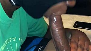 Ebony slut deepthroats hard monster big black cock