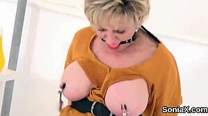 Unfaithful English Milf Lady Sonia Shows Off Massive Breasts