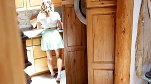 beauty bows down for a hard fuck in pov