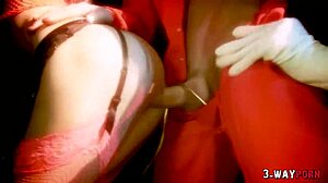 Francesca Le and Stacey Saran in Prison Anal Threesome!