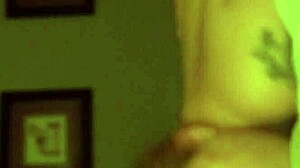 Wife gives quick blowjob with big tits before bed.