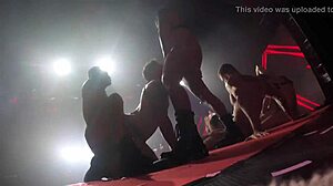 Porn stars engage in gay orgy at night club with dancing