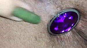 Chubby Girl Enjoys Relaxing with Anal Plug