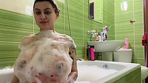 Pregnant Teen's Big Boobs in Sexy Bath