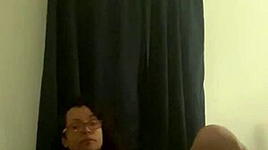 why does the mature latina rip her clothes during solo striptease in glasses?