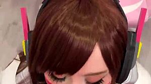 Cosplay TikToker as D.Va teases with Overwatch charm before facial finish