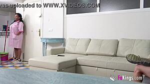 super-busty maid jennifer cleans cocks after the house. she’s wild on top!