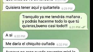 My carnal's wife got really horny on web chat! 😈 Latina teen action.