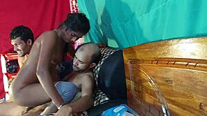 Heartfelt Threesome with Amateur Step Sister in Double Penetration Action