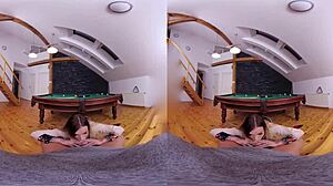 Blonde Shaved Slut Performs Hardcore Blowjob in Czech VR.