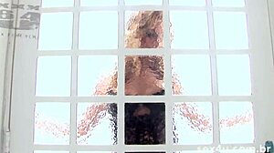 Behind the scenes with Nikki Rio, the blonde Brazilian babe teasing and undressing in the director's edition.