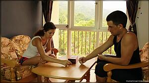 Skinny Brunette Craves Intense Handjob Ecstasy