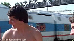 Crazy Public Gangbang Orgy