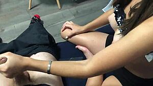 Step sister handjobs step brother in horny roleplay?