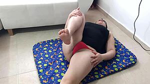milf latina asks stepson to record her workout, rewards with blowjob and fuck