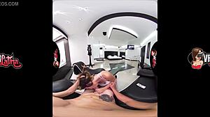 vr tattooed babe works out and gets fucked hard