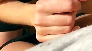 Young brunette amateur couple fucks on the floor with gaping big ass