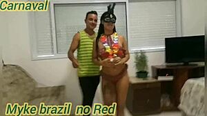 Carnaval 2023 madness with Ana Caroline, Myke Brazil, and Fabinho! Hey, give me that creamy finish in my mouth!