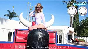 College Teen 18+S On Mechanical Bull TIT FLASH BIG ASS!