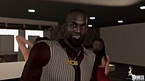 哇！富有的黑人家伙在狂野派对上支配Instagram婊子！