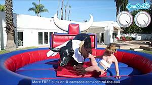 College Teen 18+S On Mechanical Bull TIT FLASH BIG ASS!