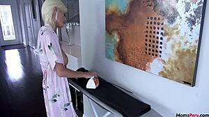 yo, why's this skinny blonde stepmom blowing her stepson?