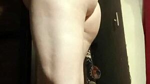 busty camgirl in grey teases with ass play