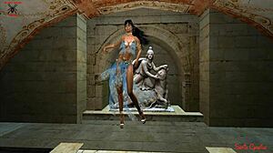 Mysterious Blue Belly Dancer Fantasy