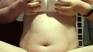 petite amateur with big natural tits plays with breasts