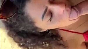 Deep Throat On Fisherman Outdoors