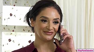 young brunette throated by old gf's cock