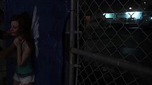 B gets anal creampie in extreme orgy rough outdoor public hook-up