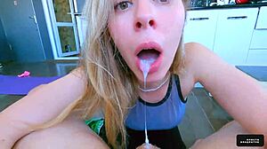 wow... stepmom sucks stepson's huge dick first time 😲