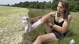 Foam Feet Barefoot Fetish Display