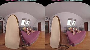 Cherry Kiss and Zuzu Sweet in VR Threesome Cowgirl Doggy