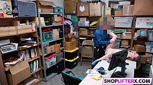 Shoplifting cutie Catarina gets punished with hardcore fucking at work