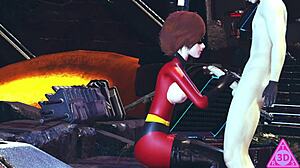 watch elastigirl suck and stroke that monster cock in pov hentai cumshot