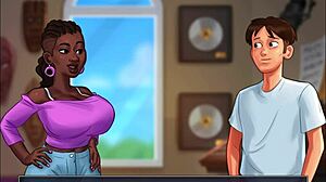 Ebony Teacher Miss Dewitt Shakes Her Ass in Summertime Saga Cartoon