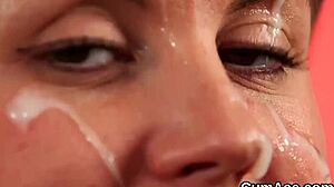 slutty doll takes messy cumshot