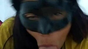 Watch this latina brunette deepthroat my cock? She sucks it so good in fetish blowjob!